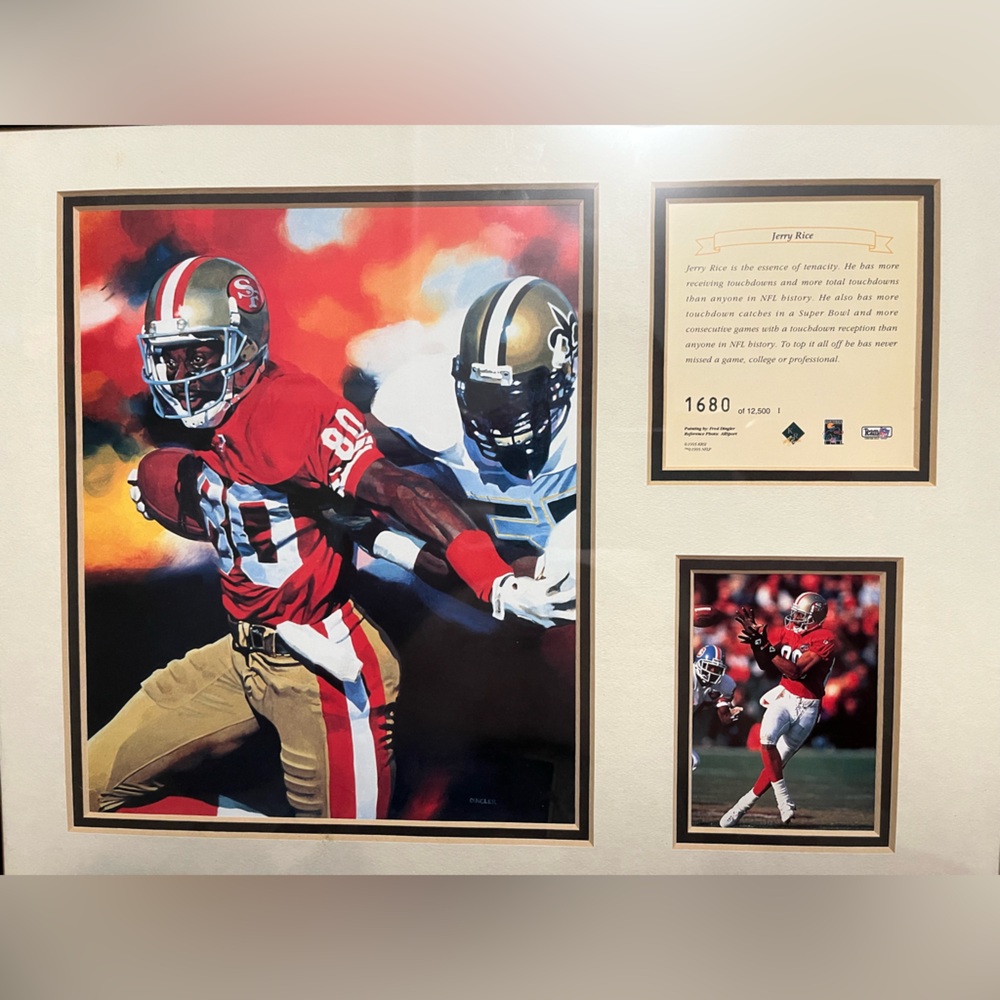Jerry Rice 49ers Framed Art Print Plaque NFL Football Decor Memorabilia